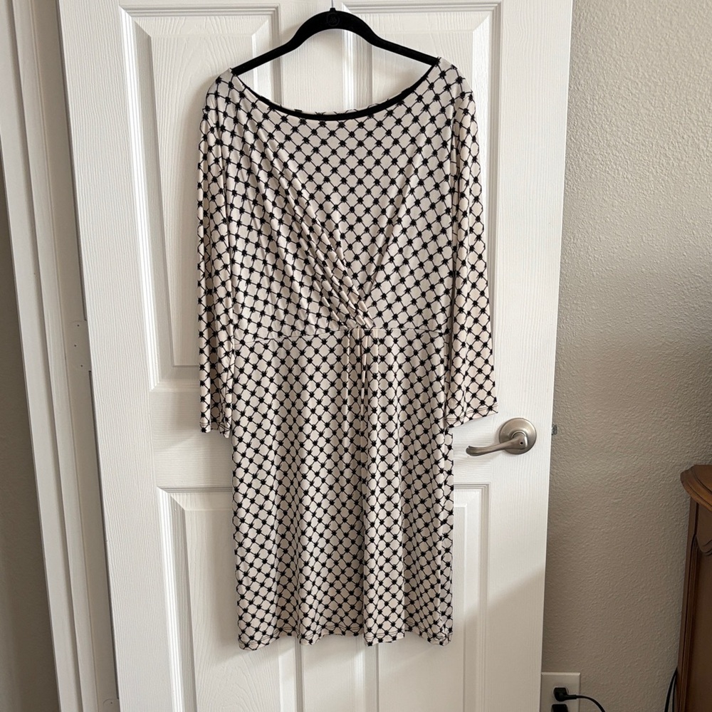 Elegant Black and White Polka Dot Dress